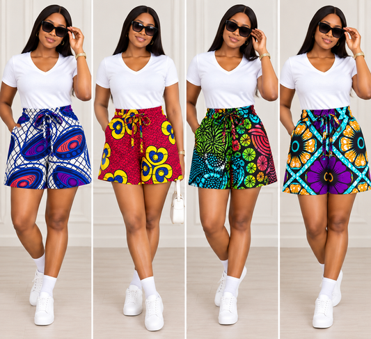 African Print Shorts for Kids & Adults