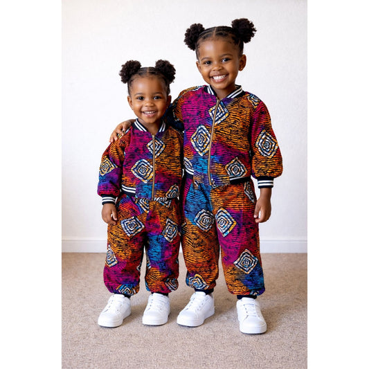 Nova Print Co-Ord Set (Bomber Jacket & Wide-Leg Trousers)